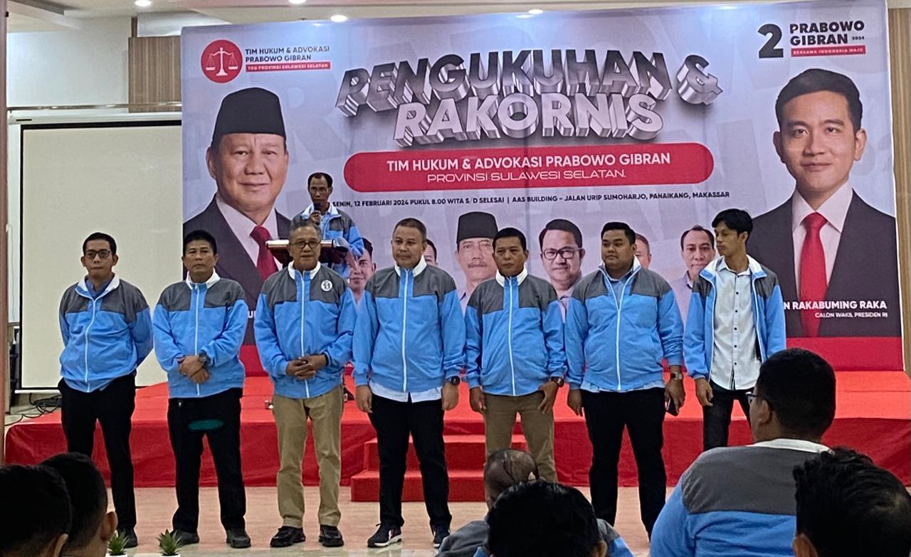 Masuki Masa Tenang Kampanye, Tim Hukum dan Advokasi TKD Prabowo-Gibran Sulsel Gelar Rakornis